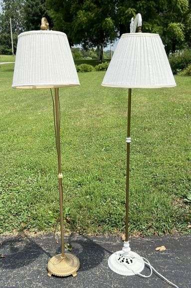 Early Cast Iron Ornate Floor Mounting Reading Lamp
