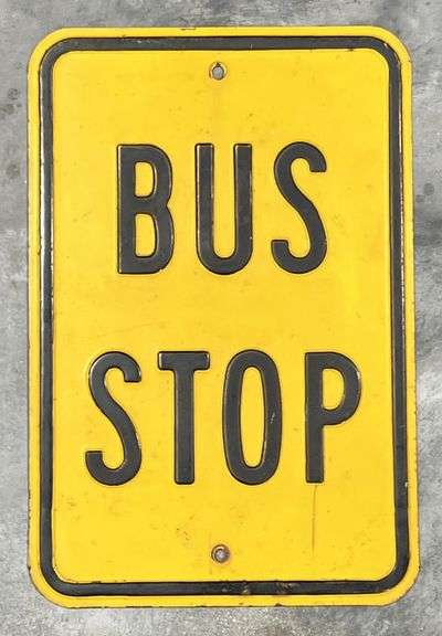 Bus Stop Metal Road Sign image