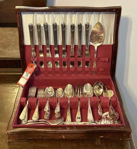 Newport 62 Pc Silver Plate Flatware Set image