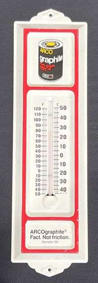 ARCO Graphite Motor Oil Metal Thermometer image