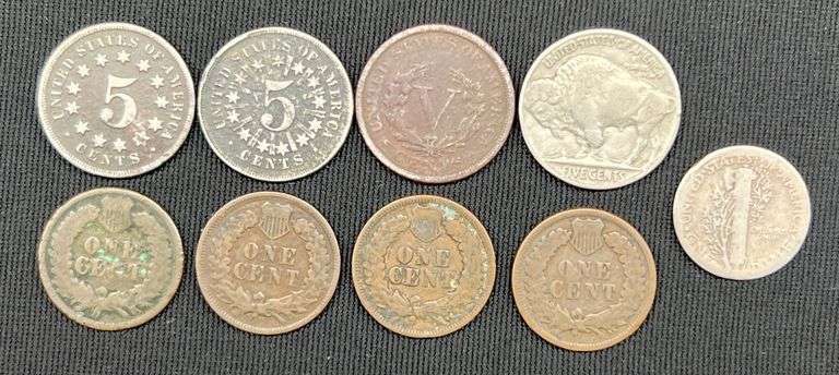 Early Dimes, Nickels & Pennies