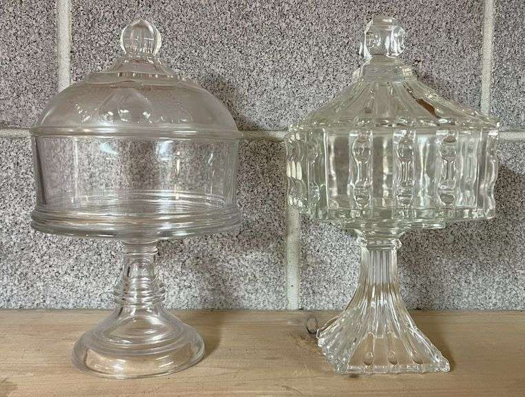 Ornate Glass Composts with Lids
