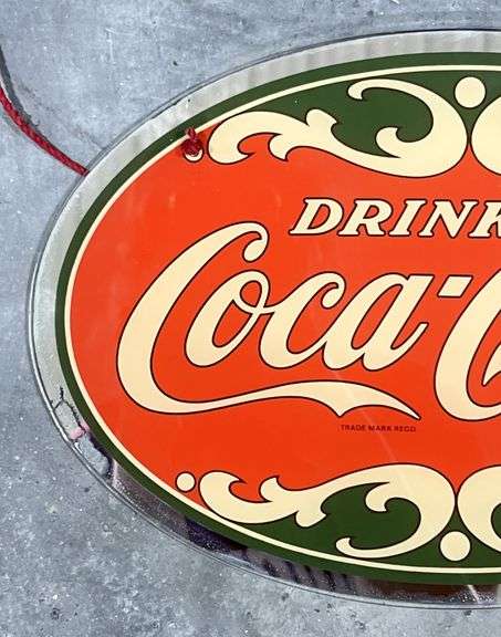 Coca-Cola "Drink Coca-Cola" Oval Mirror Haning Sign