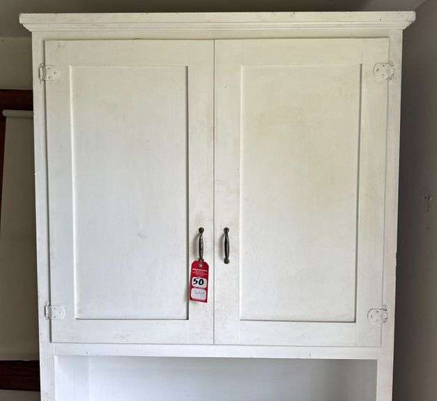 Early White Painted Kitchen Cupboard