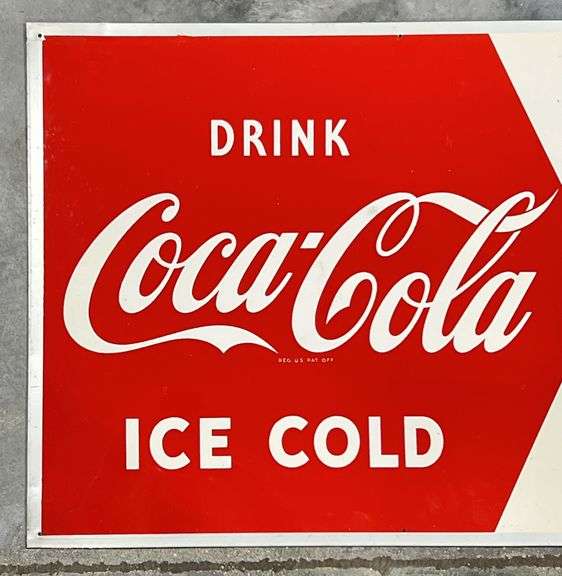 1952 Coca-Cola Arrow Metal Sign