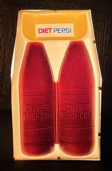 Diet Pepsi "One-Way Bottles" 6-Pack Lighted Sign