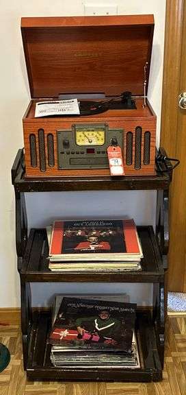 Crosley Record Player & Albums image