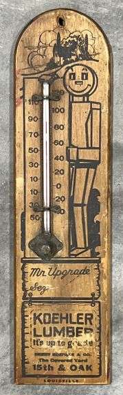 Koehler Lumber Louisville, KY Wooden Thermometer image
