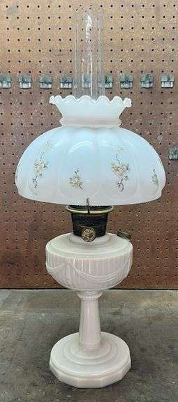 Vintage Alladin Tall Lincoln Drape Oil Lamp with Shade