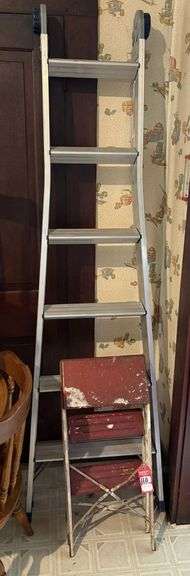 Cosco Folding Step Ladder & Vintage Step Stool