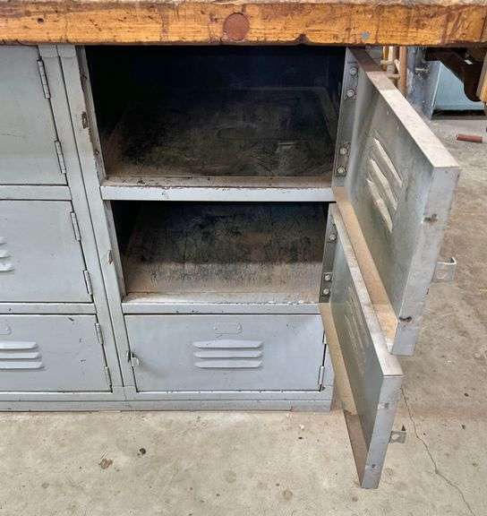 Butcher Block Style Workbench with Storage & Wilton Wood Vises