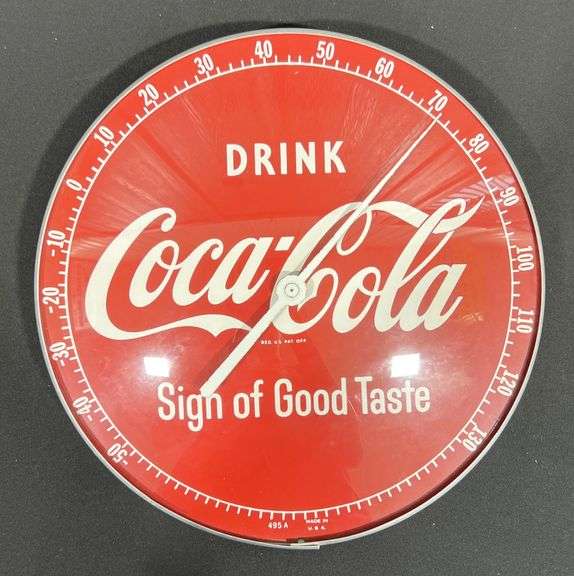 Coca-Cola "Sign of Good Taste" Round Thermometer image