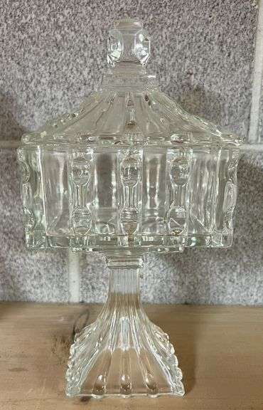 Ornate Glass Composts with Lids