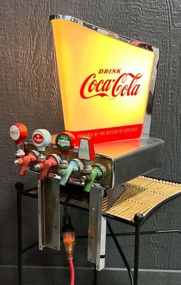 1950s Vendo "Galaxie" Island Drink Coca-Cola Back Bar Light Up Dispenser image