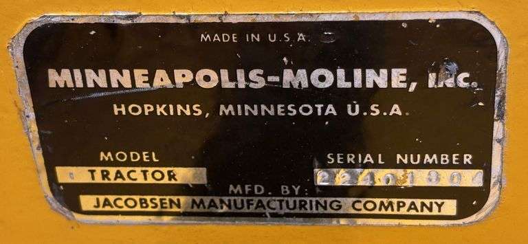 1964 Minneapolis-Moline Town & Country 108 Lawn & Garden Tractor