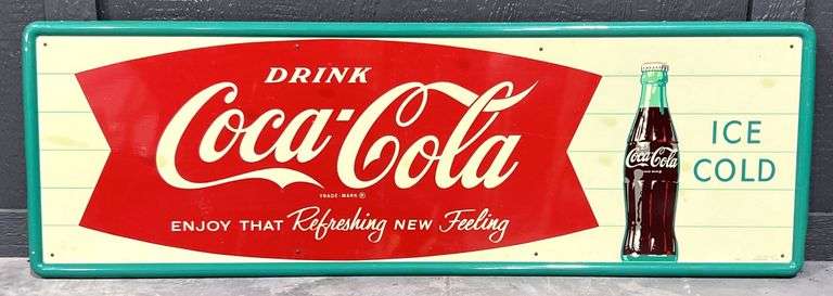 1962 Coca-Cola "Enjoy That Refreshing New Feeling" Metal Sign image