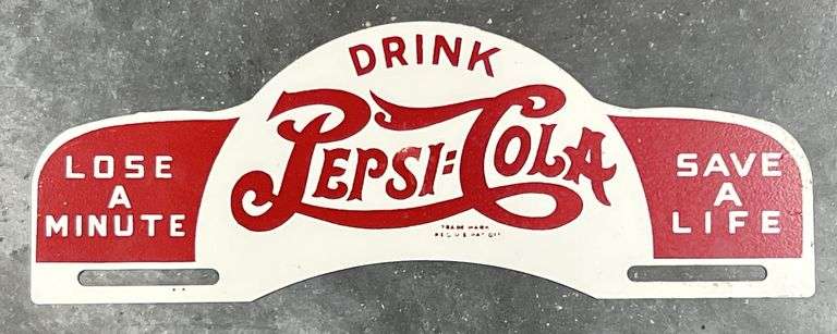 Pepsi-Cola Metal License Plate Topper image