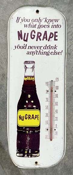 NuGrape Soda Metal Thermometer image