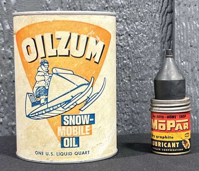 Early Mopar Dry Graphite Lubricant & Oilzum Snow-Mobile Oil Can image