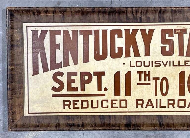 1916 Kentucky State Fair Railroad Sign