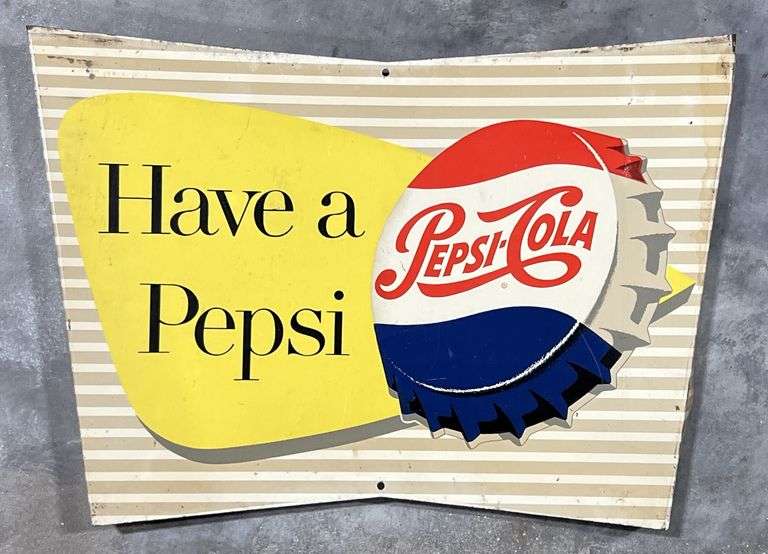 Pepsi-Cola "Have a Pepsi" Dual Flange Metal Sign image