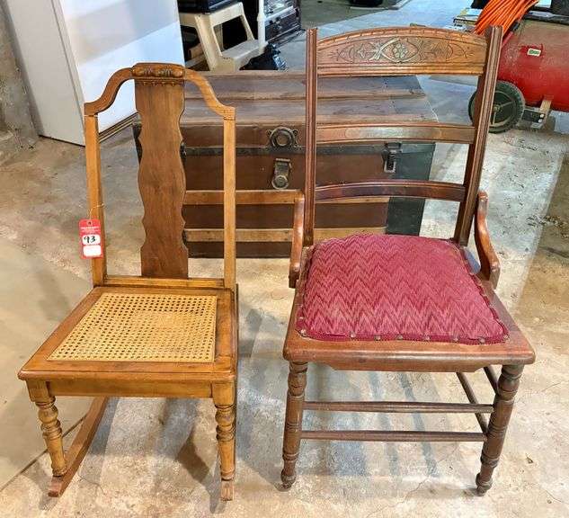 Vintage Chairs & Steamer Trunk