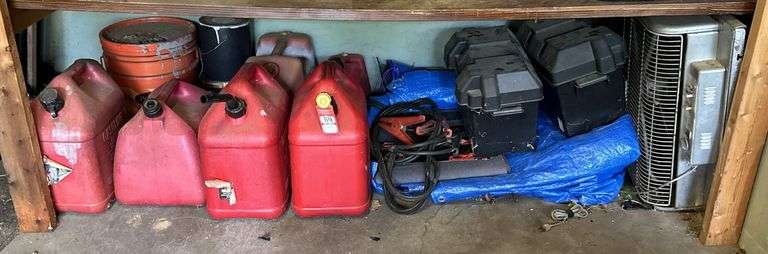 Fuel Cans, Battery Boxes, Jumper Cables, & Fan image
