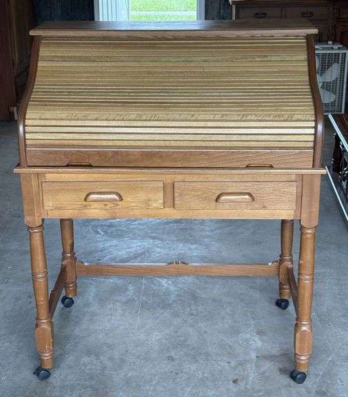 Solid Oak S-Curve Roll Top Desk