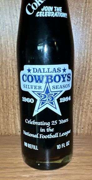 1984 Coca-Cola "Dallas Cowboys Silver Season" Commemorative Bottle - Rare