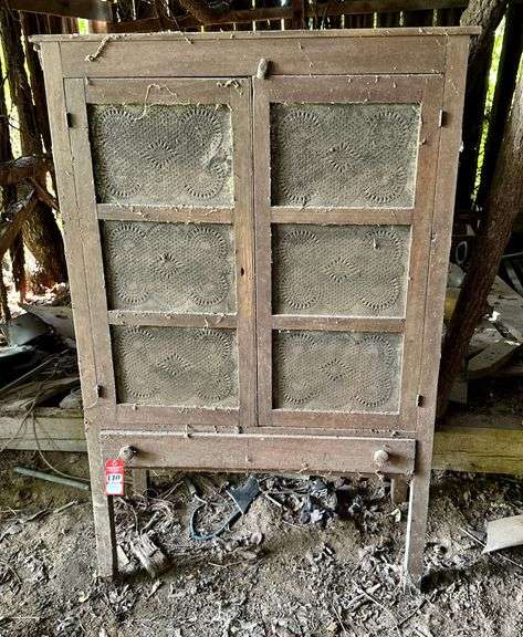 Primitive 12-Tin Door Pie Safe