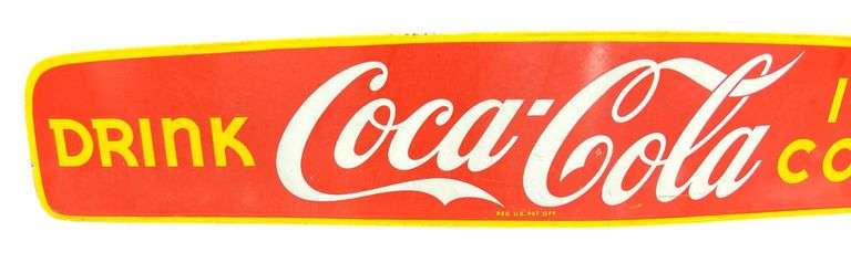 1930s Coca-Cola Delivery Truck Porcelain Cab Topper Sign