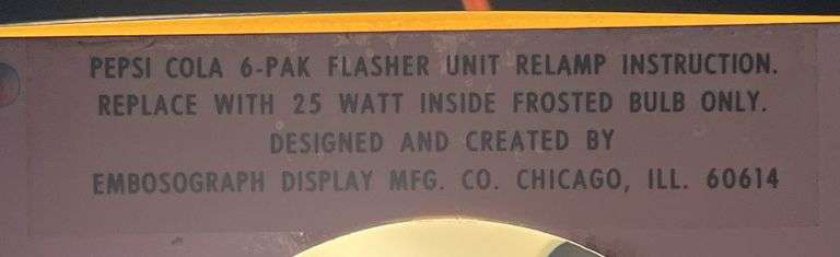 Diet Pepsi "One-Way Bottles" 6-Pack Lighted Sign