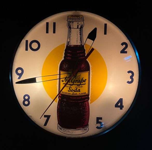 NuGrape Soda Telechron Lighted Clock