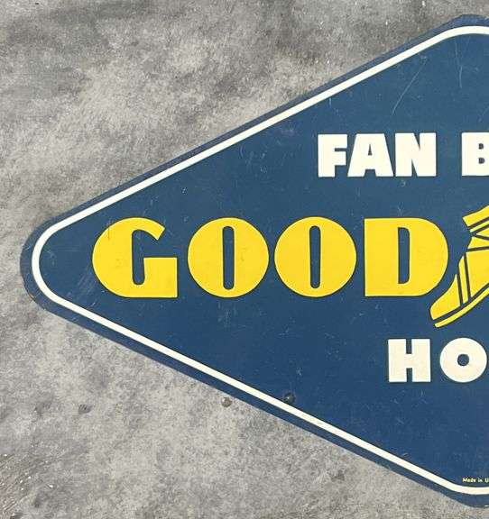 Good Year Fan Belts & Hose Diamond Shaped Metal Sign