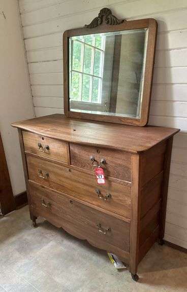 Walnut Dresser with Mirror