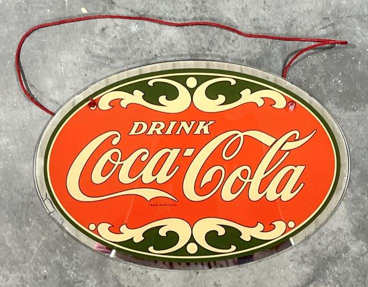 Coca-Cola "Drink Coca-Cola" Oval Mirror Haning Sign image