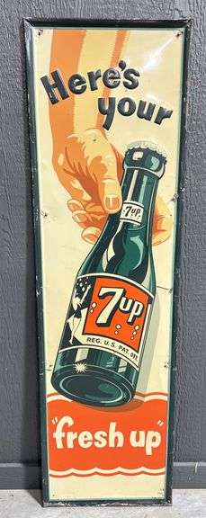1946 7Up "Fresh Up" Metal Sign image