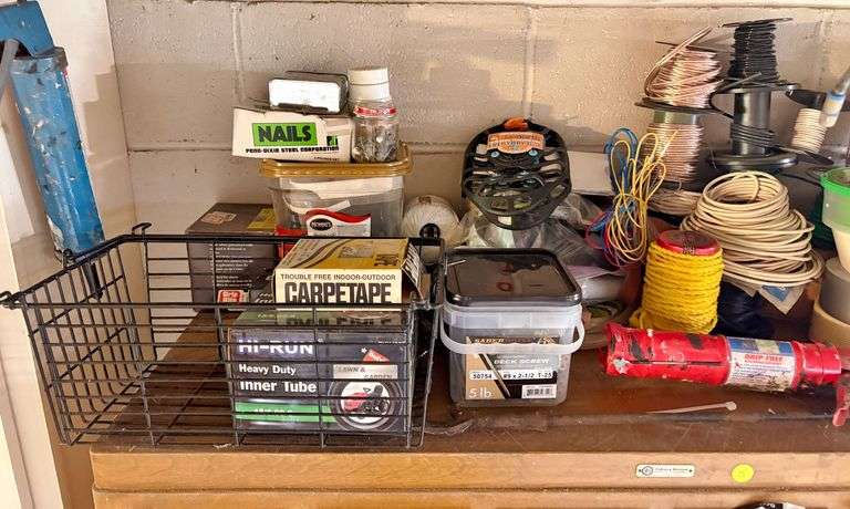 Large Wooden 60-Hole Organizer & Contents