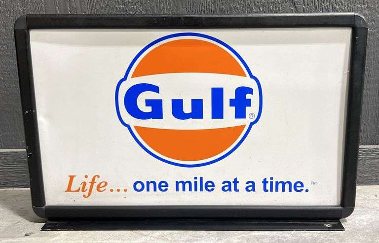 Gulf Metal Pump Topper Display Sign image