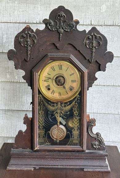 Early Seth Thomas Oak Kitchen Clock