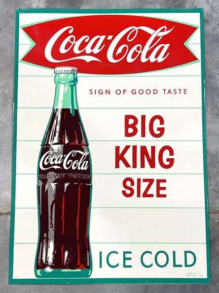 1960 Coca-Cola "Big King Size" Metal Sign image