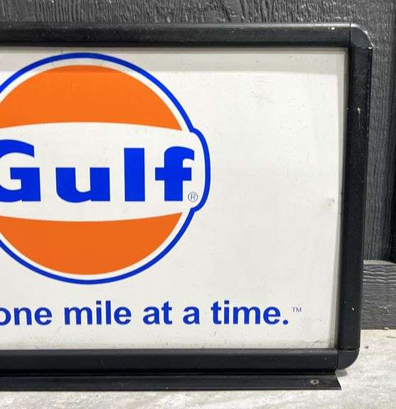 Gulf Metal Pump Topper Display Sign
