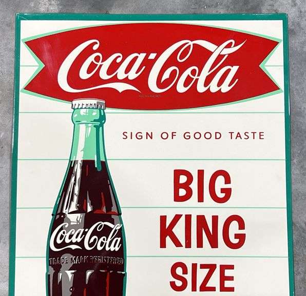 1960 Coca-Cola "Big King Size" Metal Sign