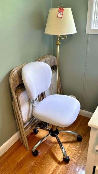 Folding Chairs, Office Chair & Lamp