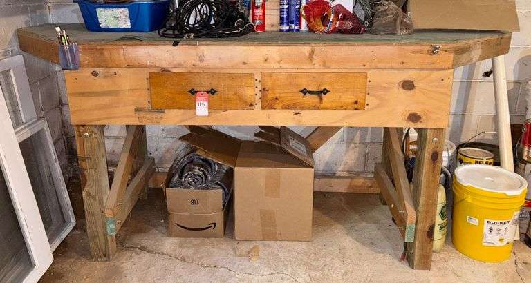 Shop Built Work Table with Drawers