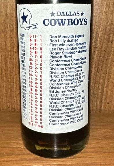 1984 Coca-Cola "Dallas Cowboys Silver Season" Commemorative Bottle - Rare