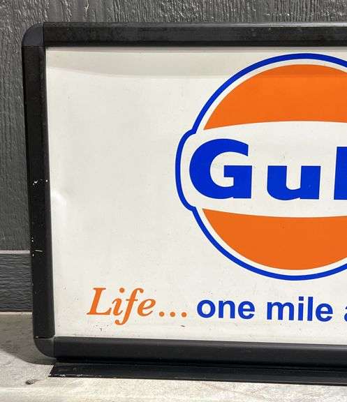 Gulf Metal Pump Topper Display Sign