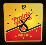Prairie Farms Milk Dualite Lighted Square Clock