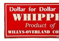 Willys Overland Company Whippet Metal Auto Sign