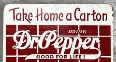 Dr. Pepper "6 Bottles for 25 Cent" Metal Rack Sign